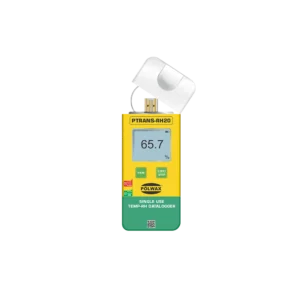 Polwax PTRANS-RH20 single-use temperature and humidity data logger for cold chain monitoring