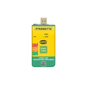 Polwax PTRANST10 single-use temperature data logger for cold chain monitoring