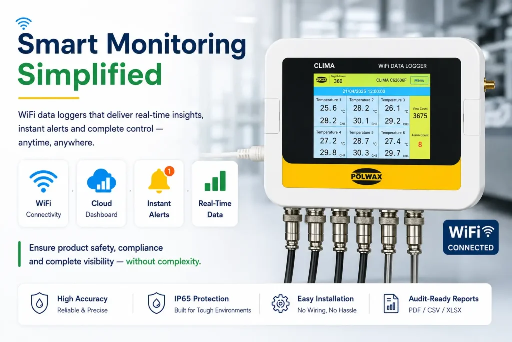 Smart WiFi Data Logger for real-time temperature and humidity monitoring
